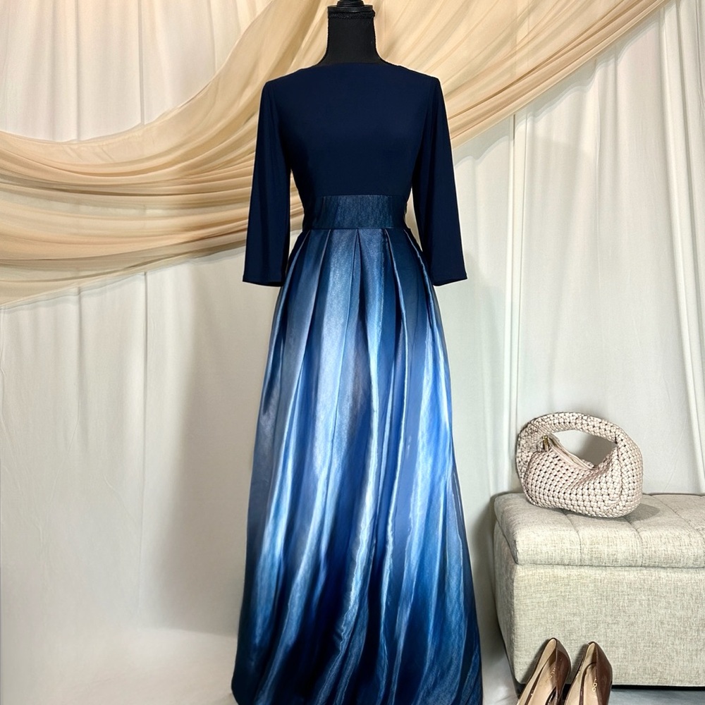 Modest Long Sleeve Navy Dress